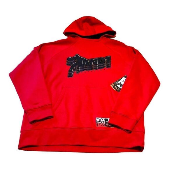 And1 Mens Red Basketball Hoodie XL New With Tags Sweatshirt Athletic Sport - Picture 1 of 8